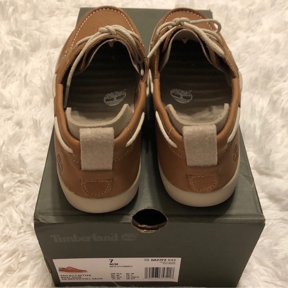 Timberland Project Better Boat Full Grain Leather Upper Brown Shoes Size 7M - Picture 7 of 16